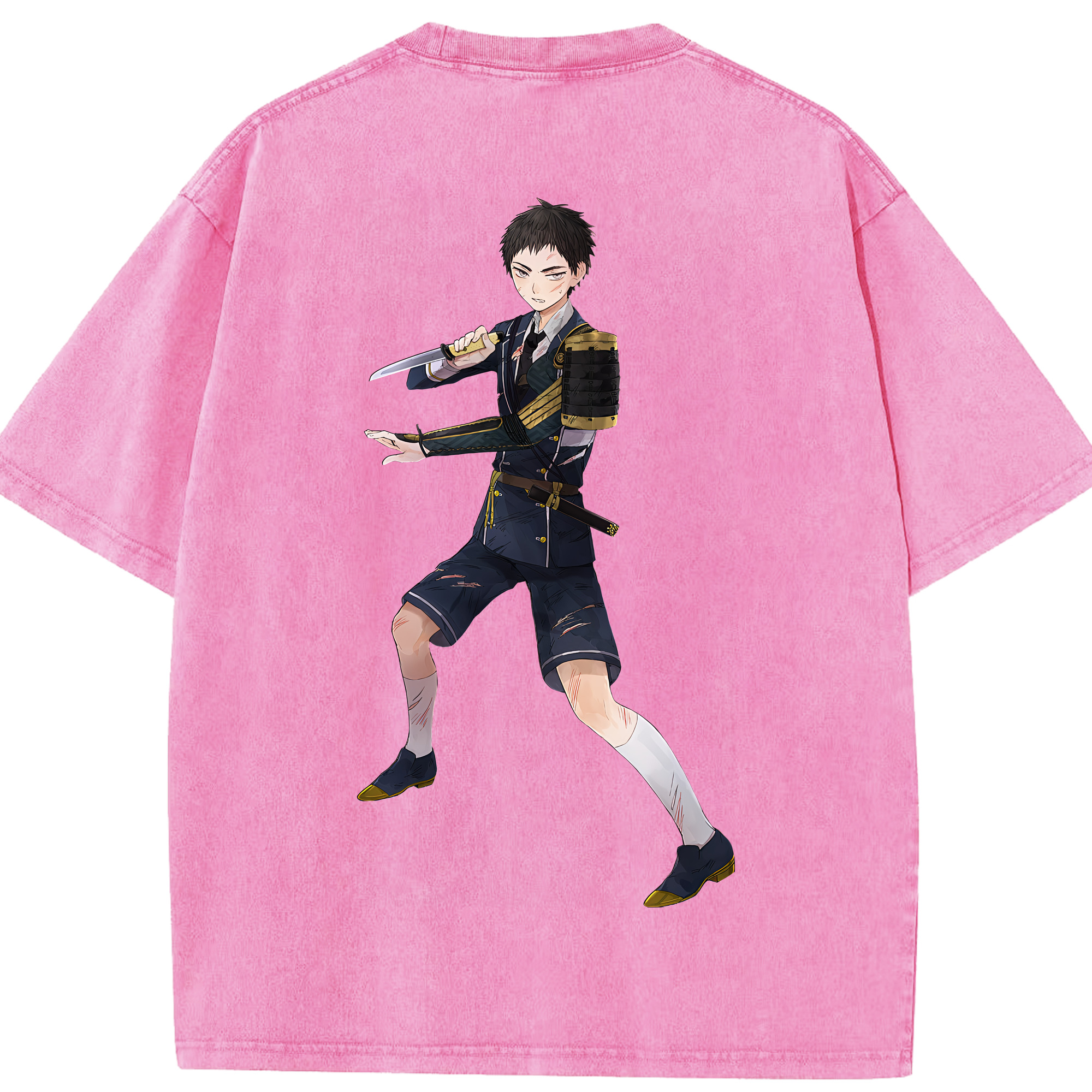 （画像用） 刀剣乱舞 Touken Ranbu 綿100% ヴィンテージ風 半袖Tシャツ（背面プリント）